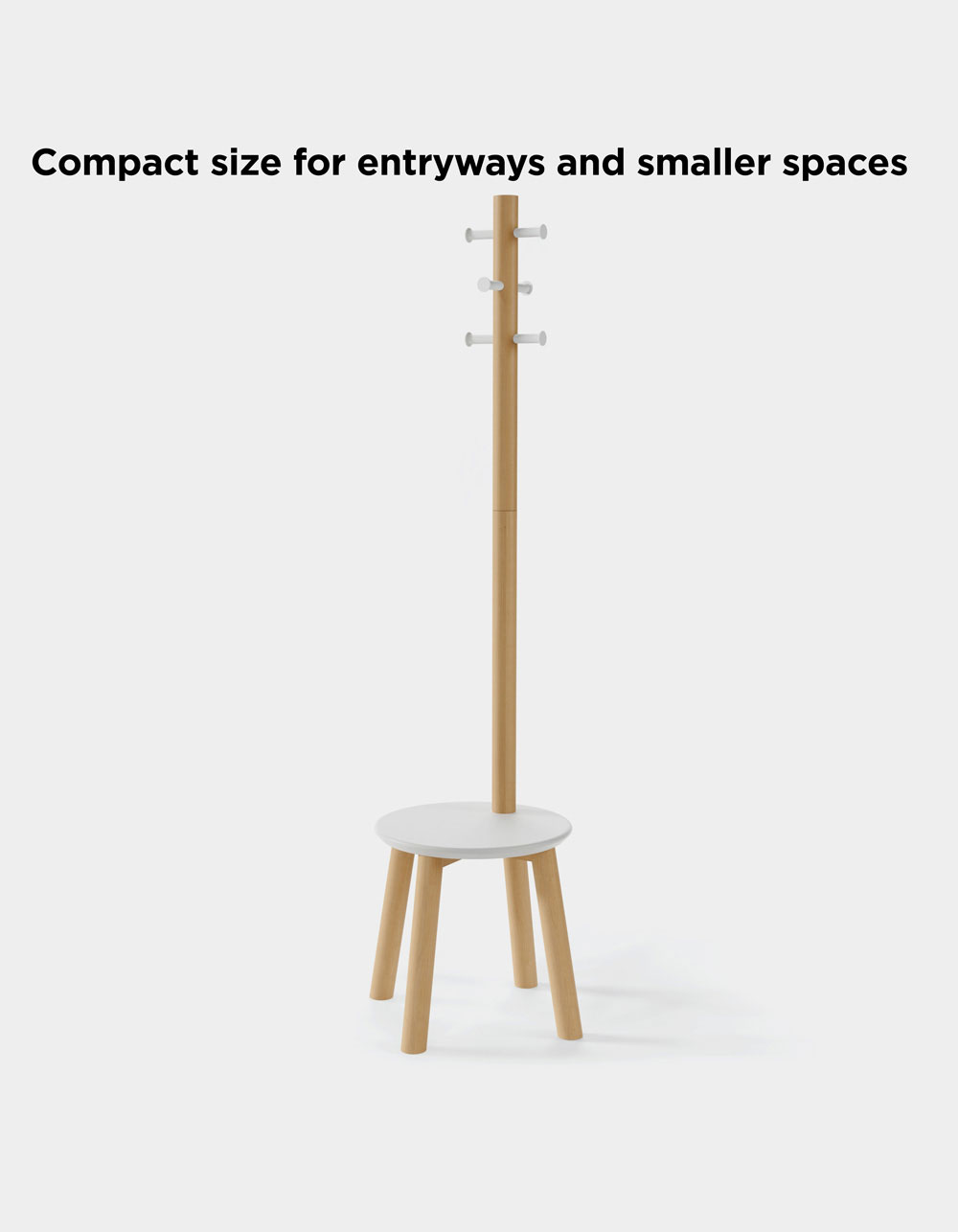 UMBRA Pillar Stool with Coat Rack WHITE Tillys
