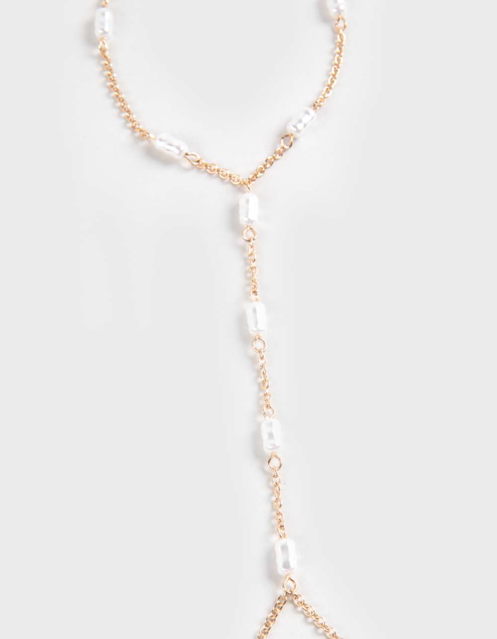 FULL TILT Faux Pearl Hand Chain - GOLD
