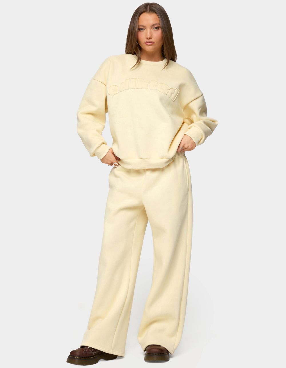 Edikted Jaylie Sweatshirt - LT YELLOW