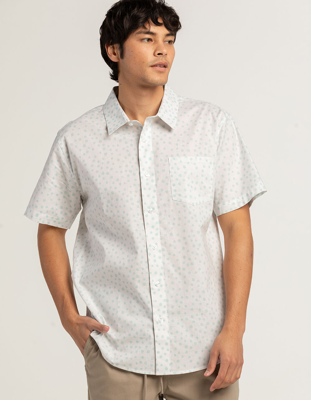 RSQ Mens Floral Button Up Shirt - WHITE | Tillys