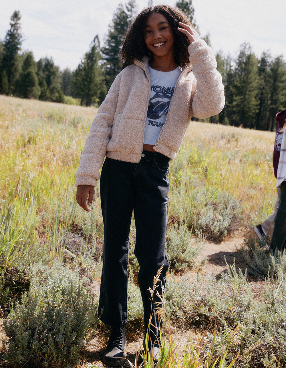 RSQ Girls Low Rise Baggy Jeans - WASHED BLACK