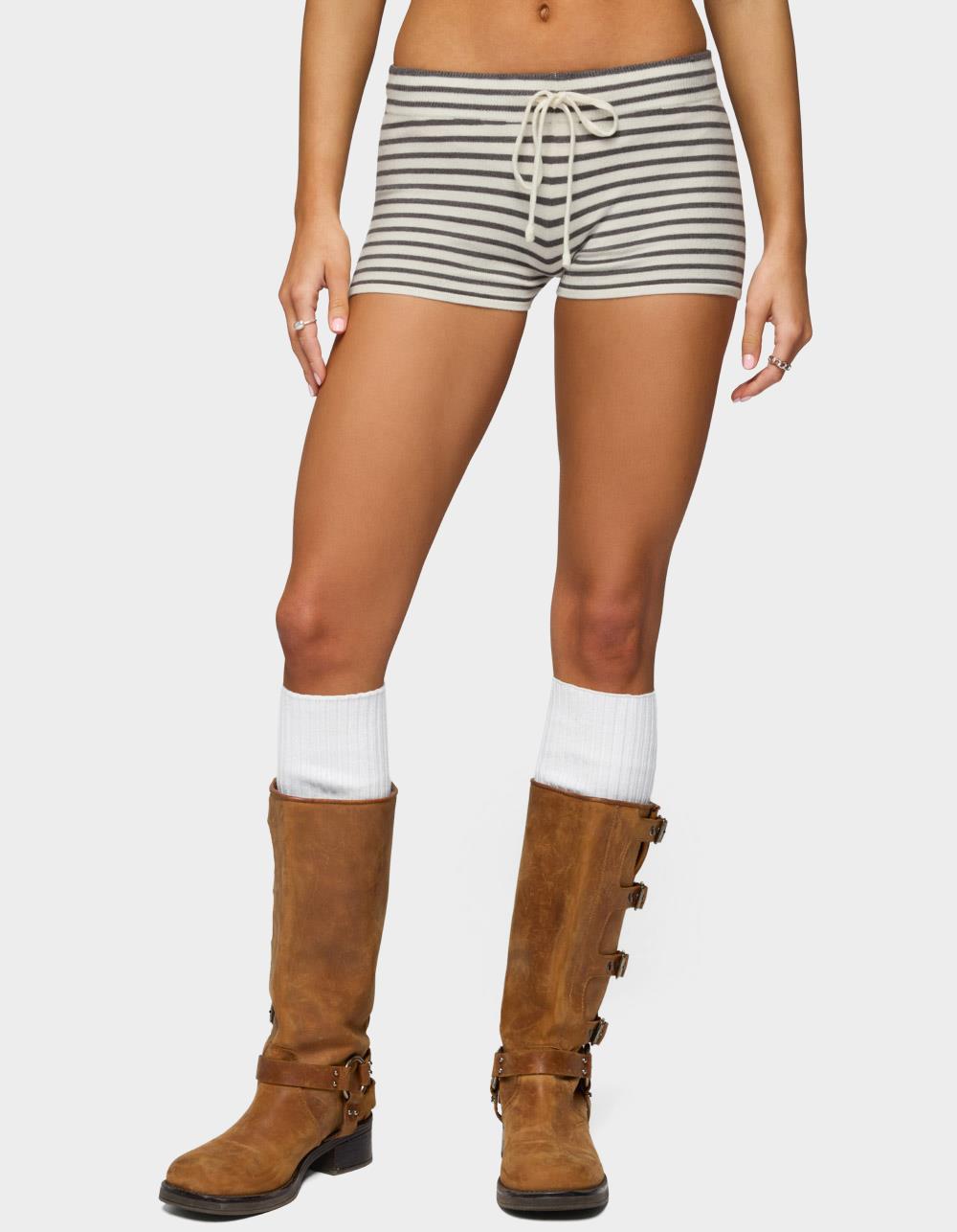 EDIKTED Lillian Striped Knit Shorts