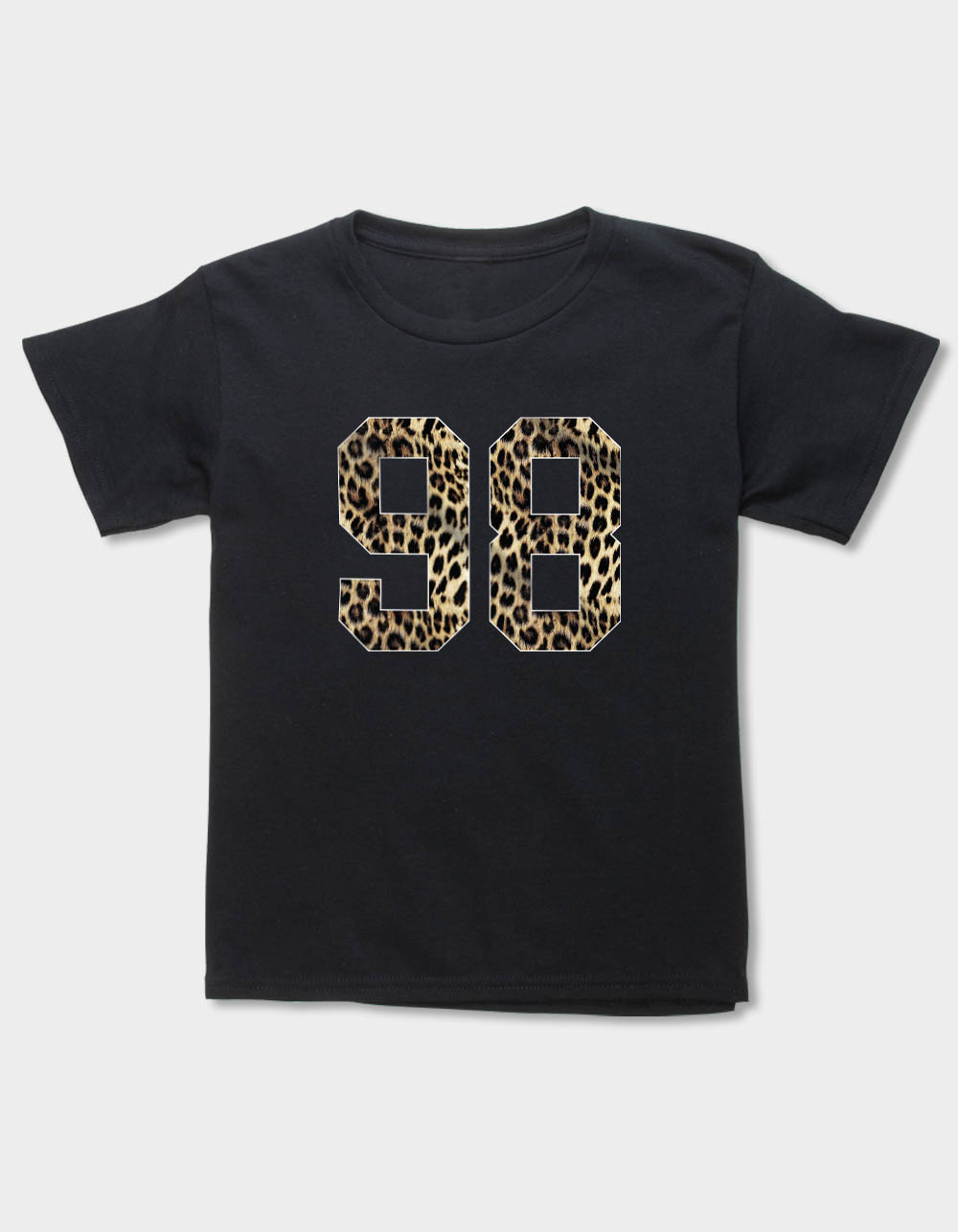 COLLEGIATE 98 Leopard Girls Tee - BLACK
