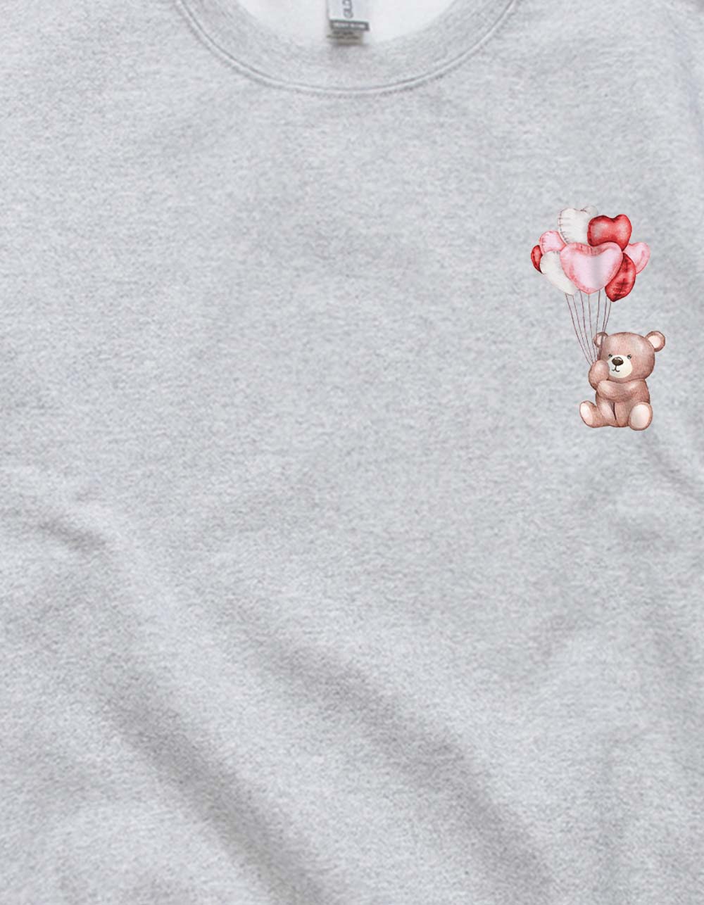 Bear Balloon Unisex Crewneck Sweatshirt - HEATHER GRAY
