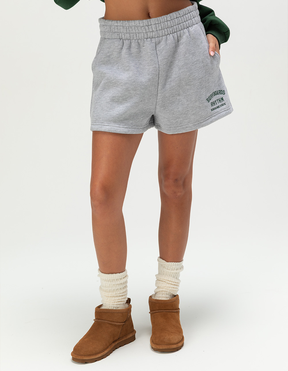 RHYTHM Surf Fleece Womens Shorts - GRAY