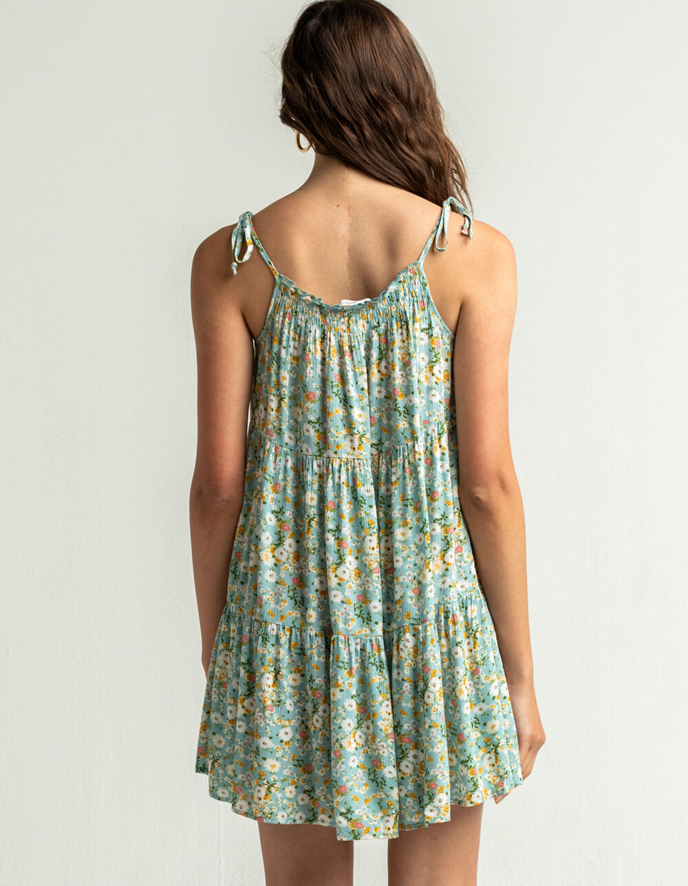 TIMING Ditsy Womens Blue Baby Doll Dress BLUE COMBO Tillys