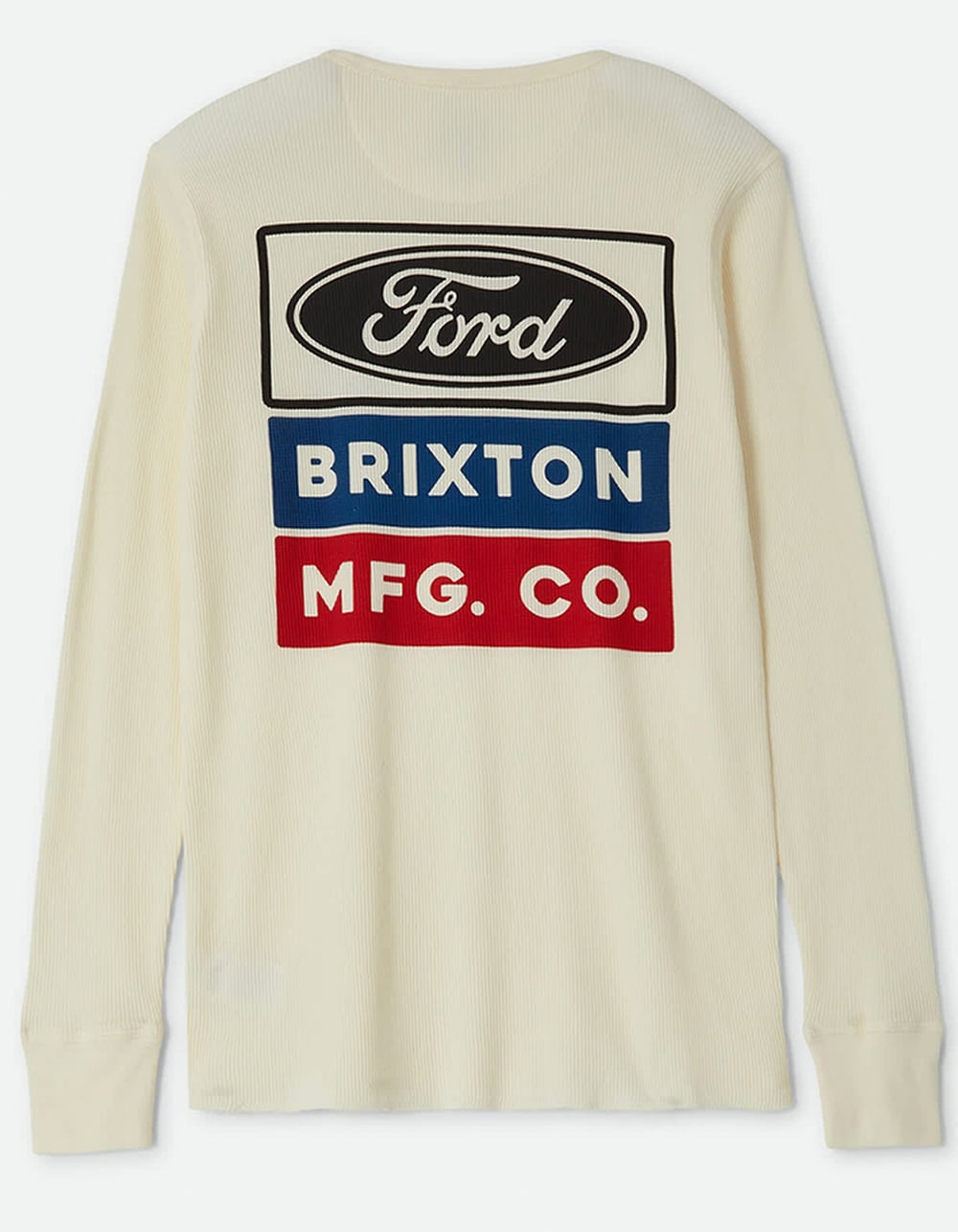 BRIXTON x Ford Service Dept Mens Long Sleeve Waffle Tee - OFF WHITE