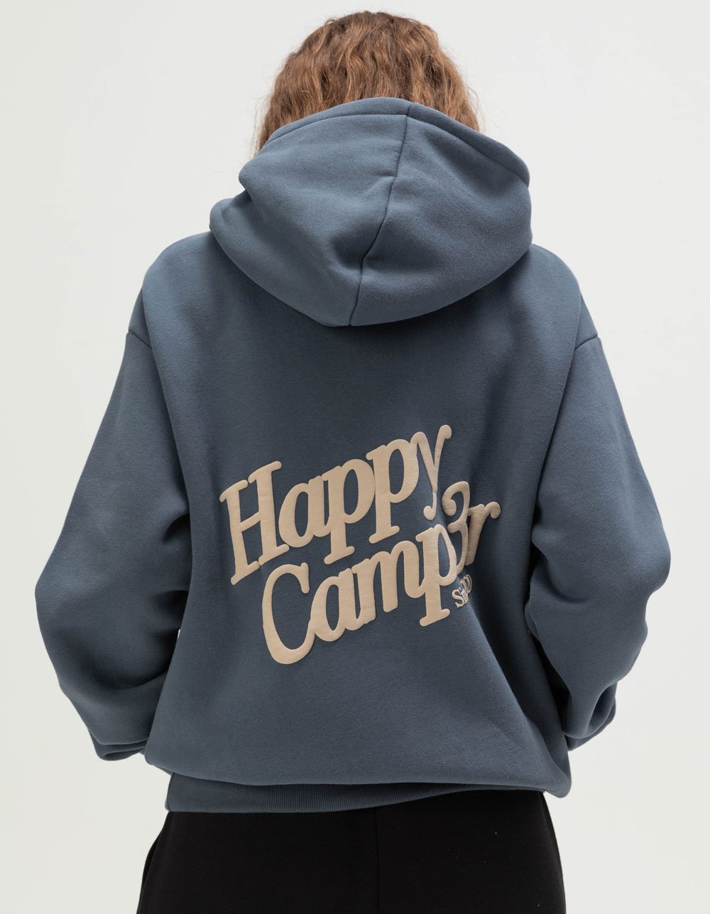 HAPPY CAMP3R Puff Series Womens Hoodie - INDIGO