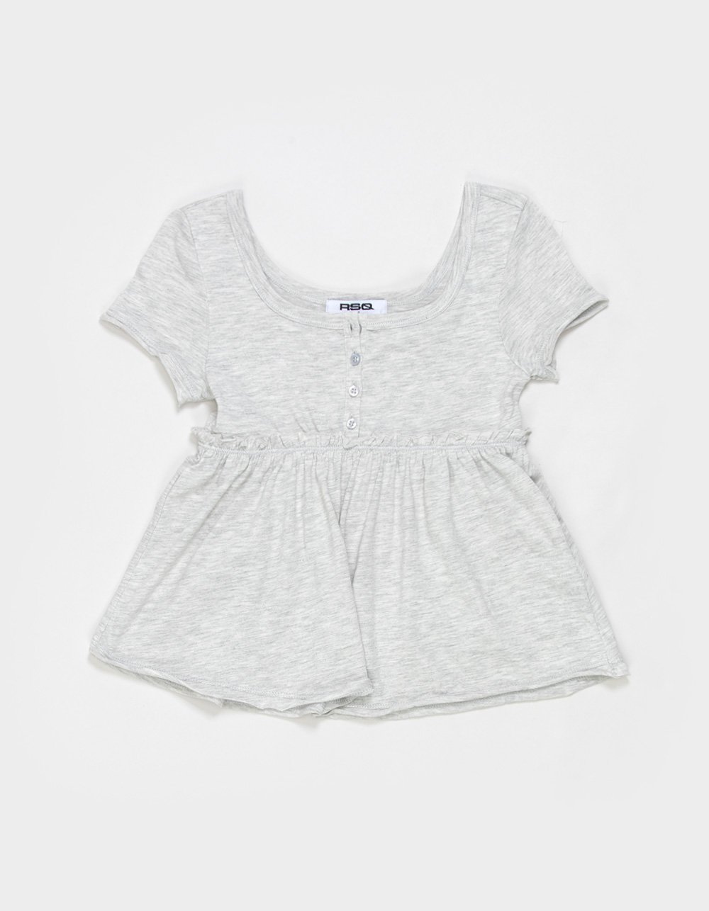 RSQ Girls Babydoll Top - HEATHER GRAY