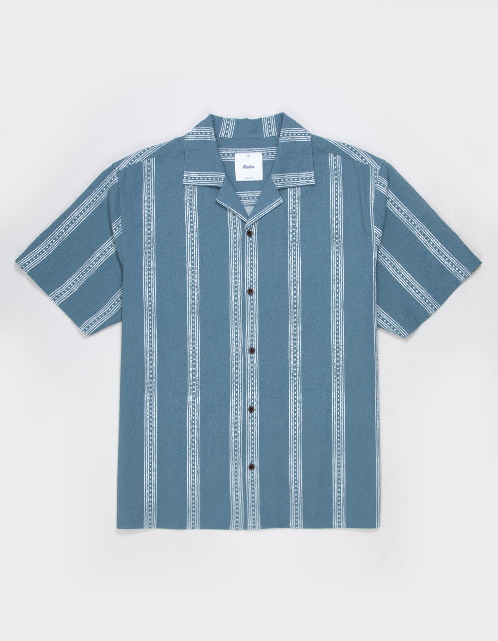 KATIN Cedar Stripe Mens Button Up Shirt - HEATHER NAVY