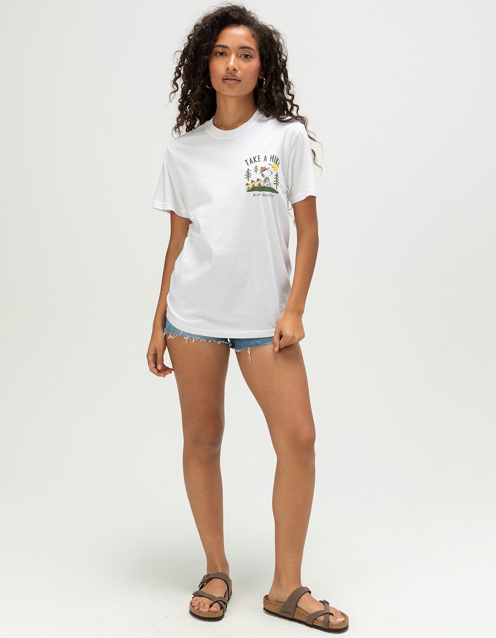 RIOT SOCIETY x Peanuts Take A Hike Womens Tee - WHITE
