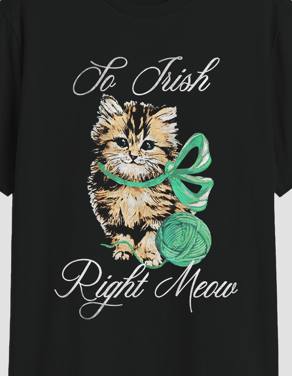 CAT So Irish Right Meow Unisex Tee - BLACK