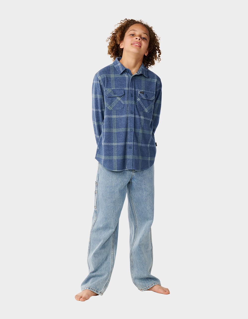 RIP CURL Grid Boys Long Sleeve Shirt - NAVY