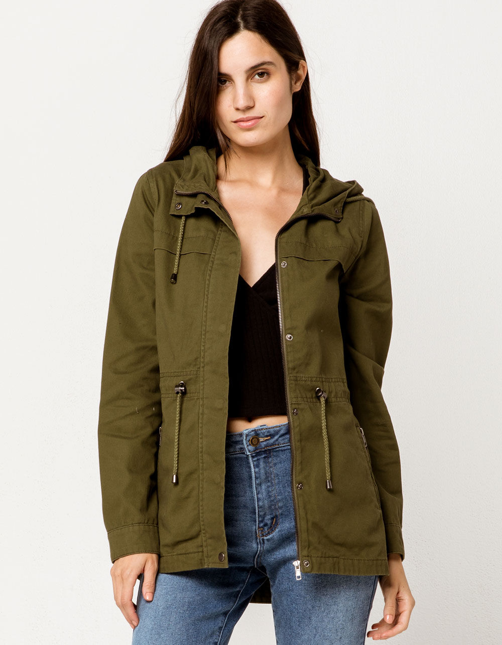 SKY AND SPARROW Womens Anorak Jacket - OLIVE | Tillys