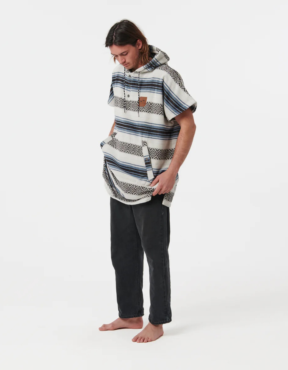 SLOWTIDE Oso Extra-Warm Poncho - BLUE COMBO