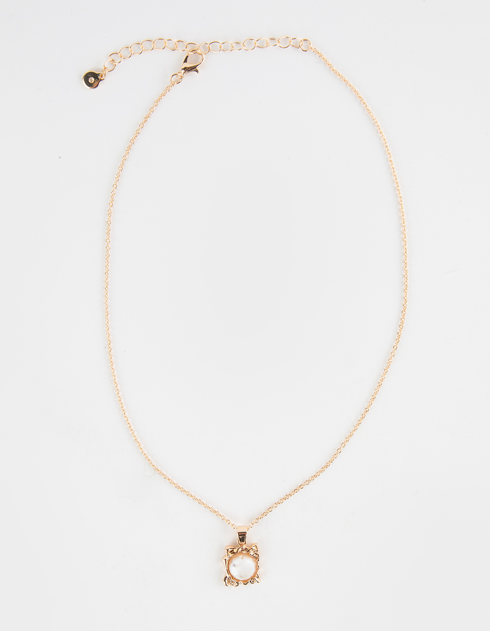 FULL TILT Dainty Iridescent Stone Necklace - GOLD