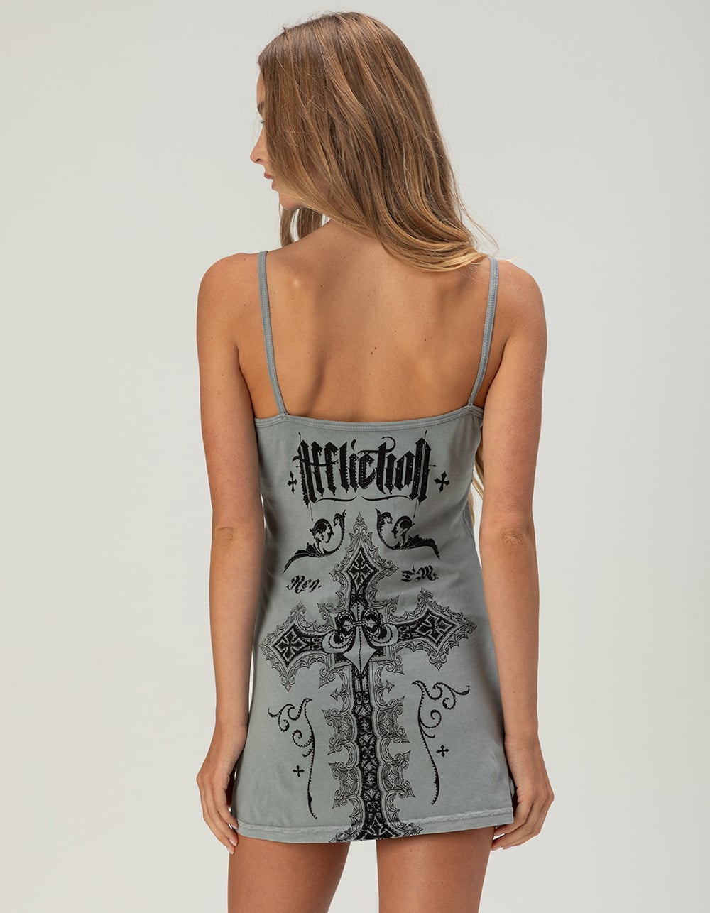 AFFLICTION Syndic Womens Tank Top - GRAY