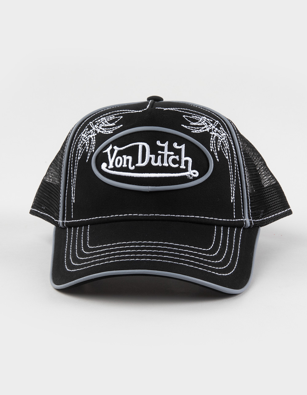 VON DUTCH Biker Trucker Hat - BLACK COMBO