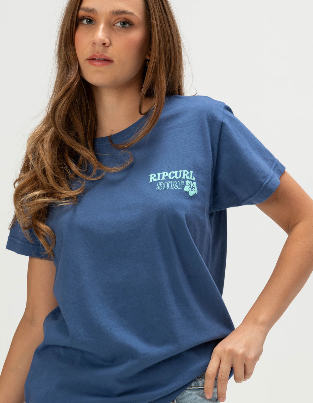 RIP CURL Hibiscus Puff Womens Tee - NAVY