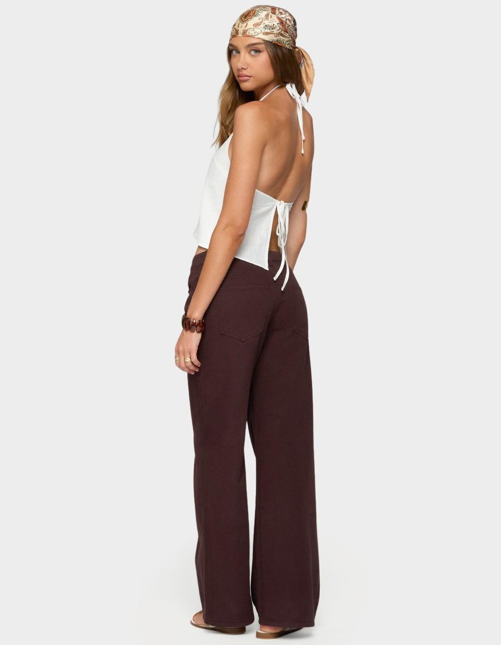 EDIKTED Oliviana Linen Look Halter Top - WHITE