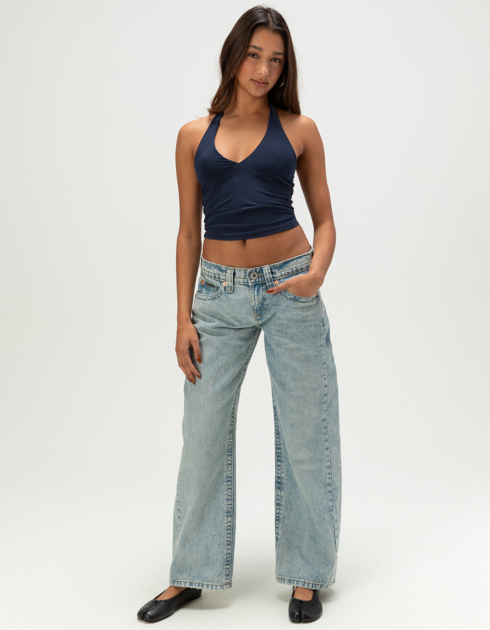 TILLYS Womens Butter Soft Empire Waist Halter Top