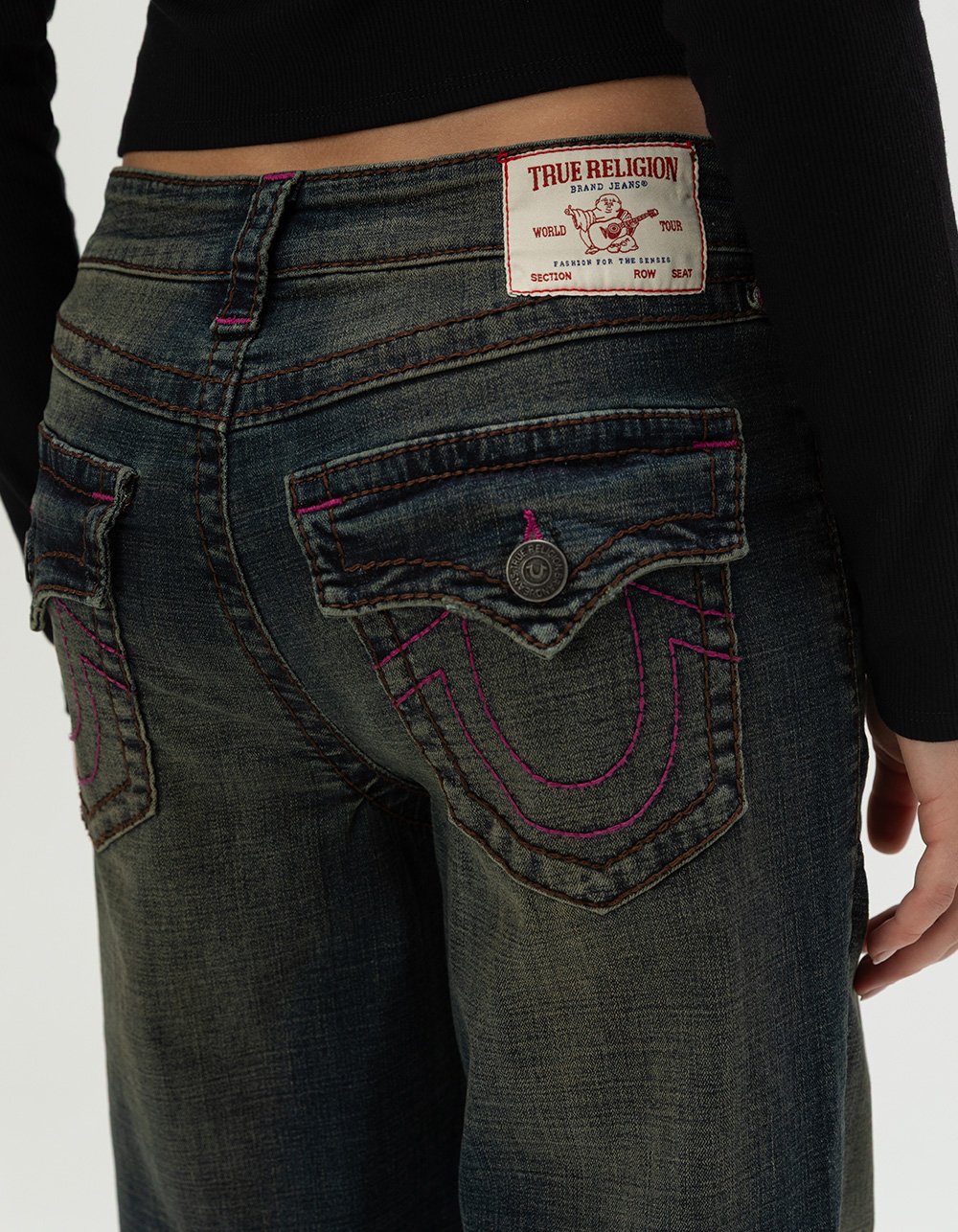 TRUE RELIGION Bobbi Big T Womens Baggy Jeans - MEDIUM WASH