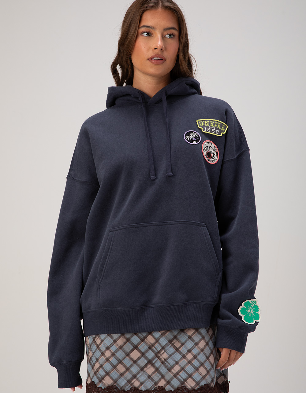 O'NEILL Patches Womens Oversized Hoodie - NAVY