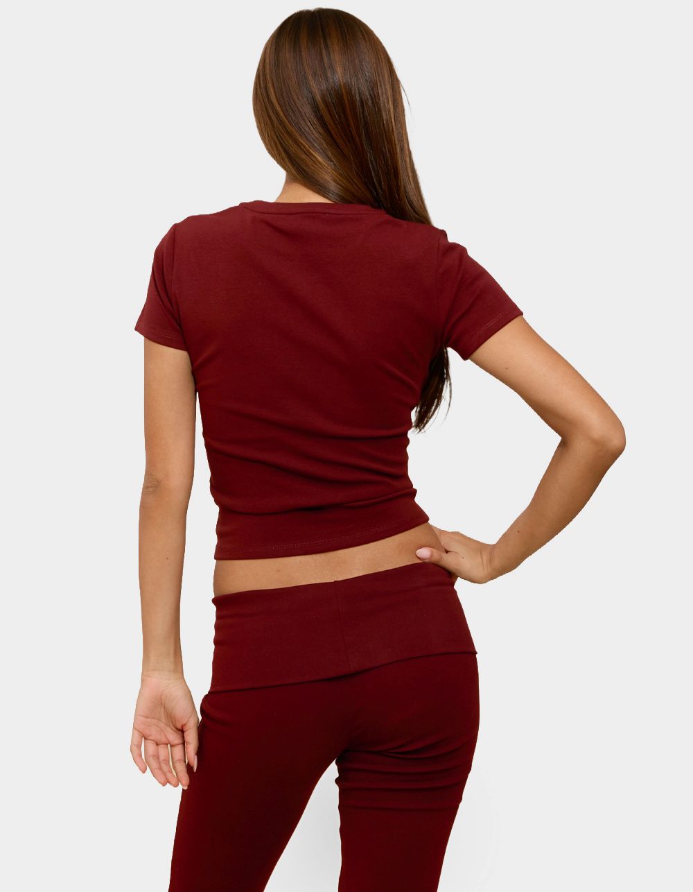 EDIKTED Emelia Fitted Tee - DK RED