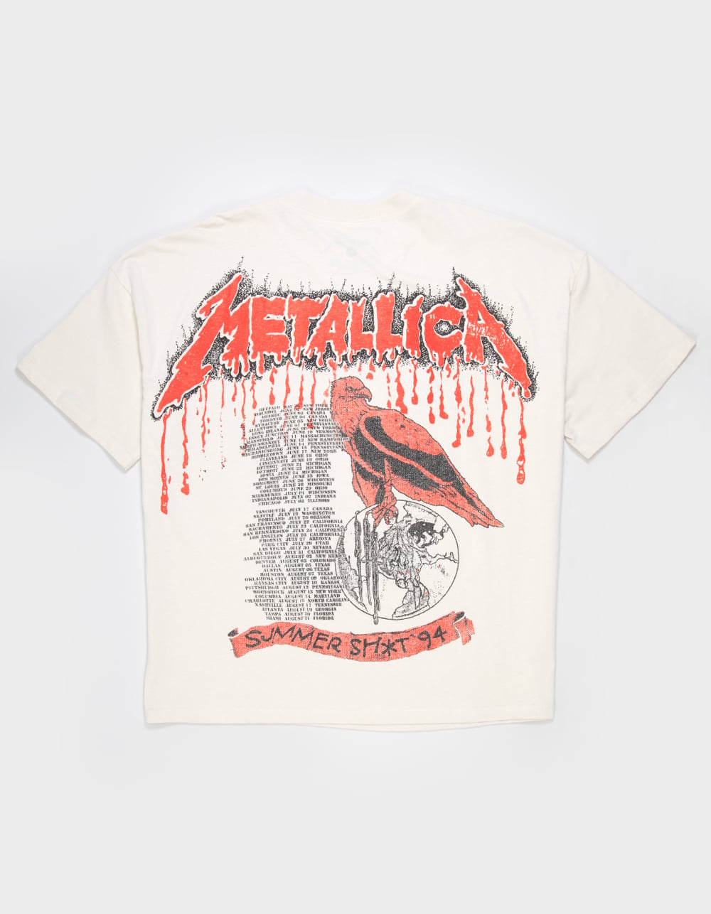 METALLICA Tour Mens Boxy Tee - CREAM