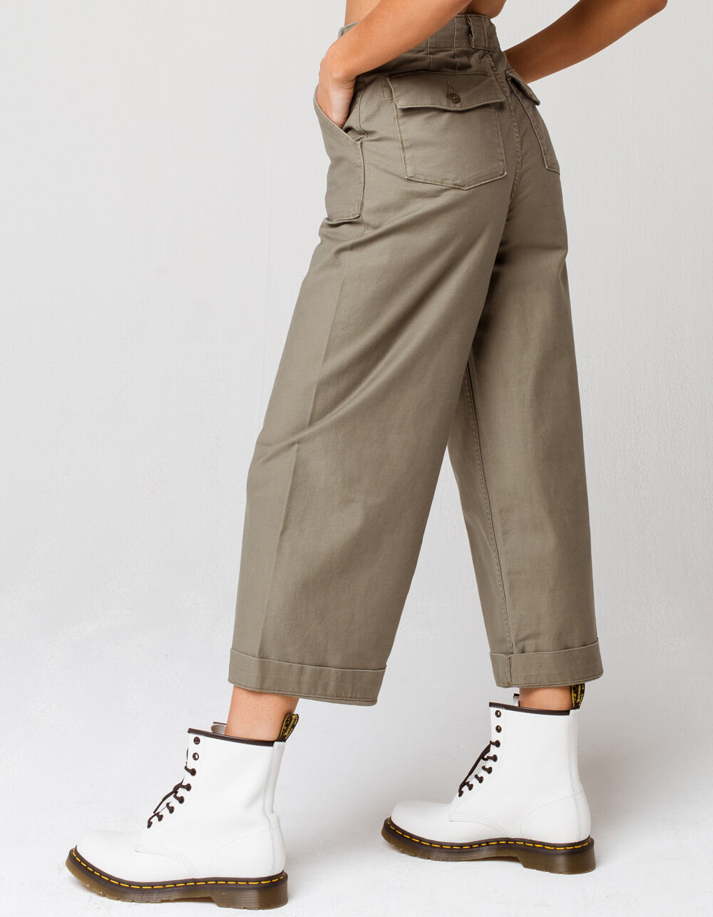 VOLCOM Army Whaler Womens Wide Leg Pants - ARMY | Tillys