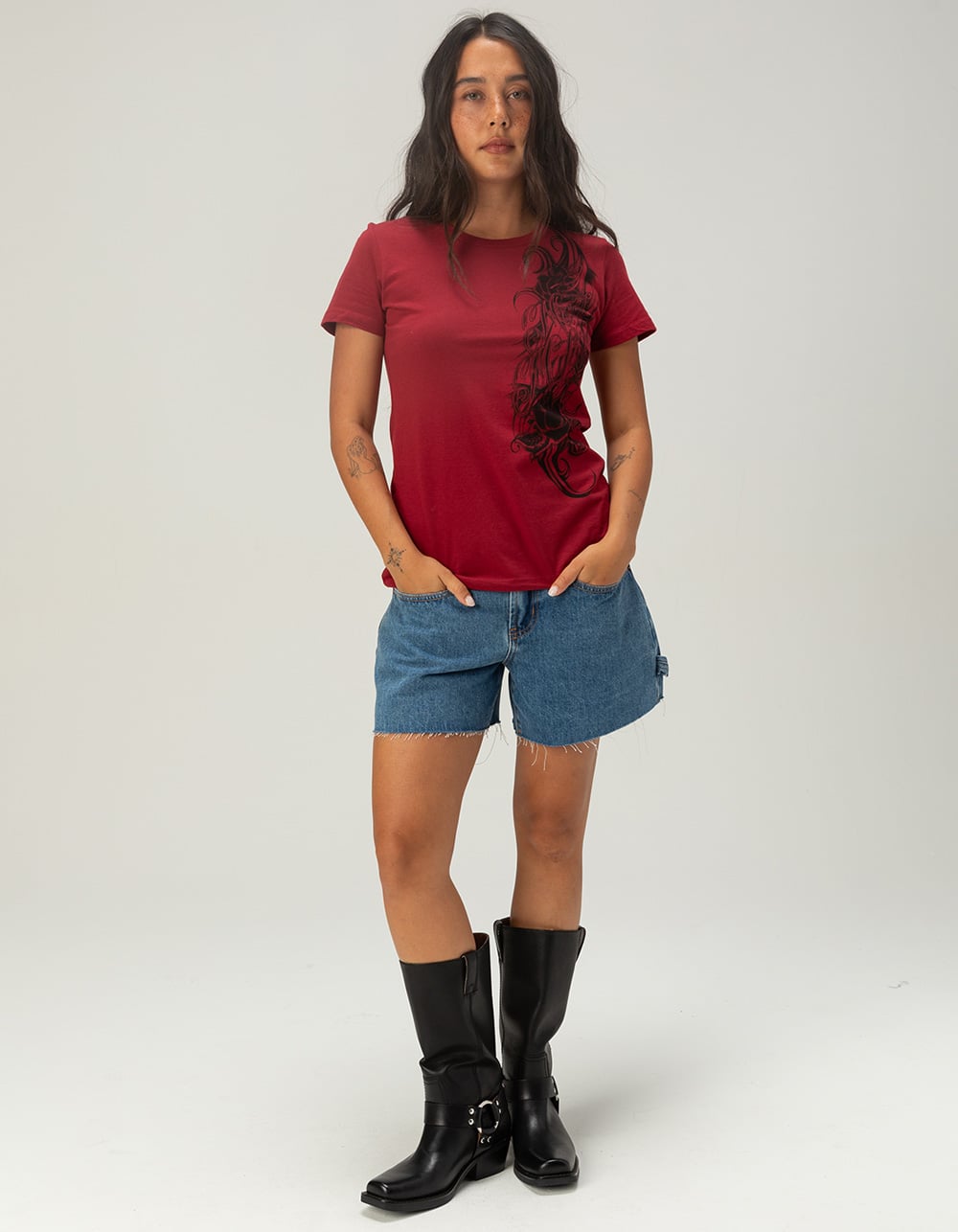 METAL MULISHA Poison Petals Womens Fitted Tee - RED