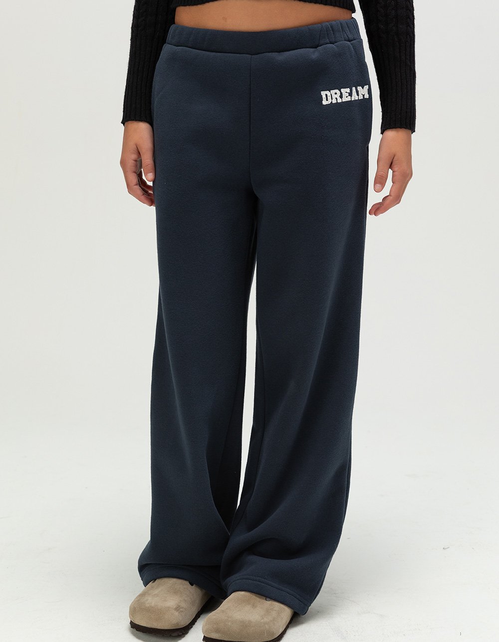 FULL TILT Dream Girls Wide Leg Sweatpants - NAVY