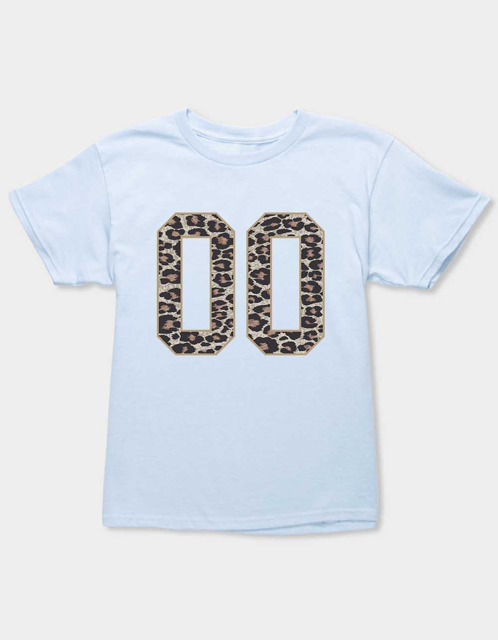 LEOPARD Double Zero Kids Unisex Tee - LIGHT BLUE
