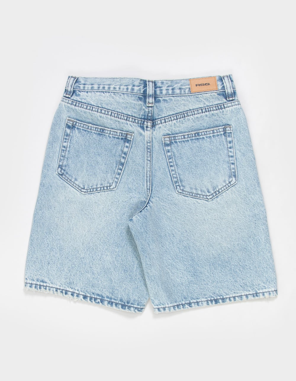 RSQ Boys Embroidered Barbed Wire Baggy Jorts - LIGHT WASH