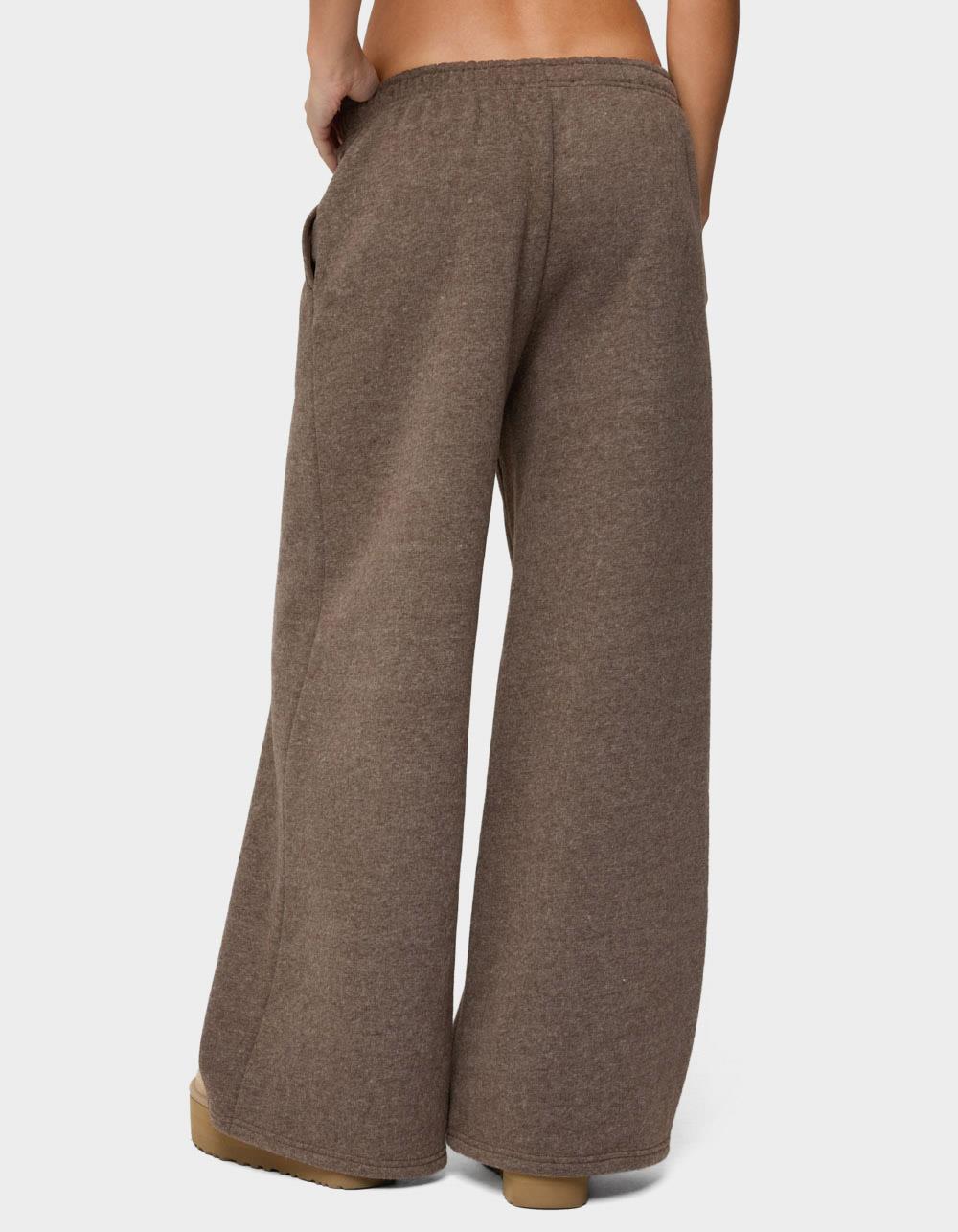 EDIKTED Laulie Straight Leg Sweatpants - BROWN