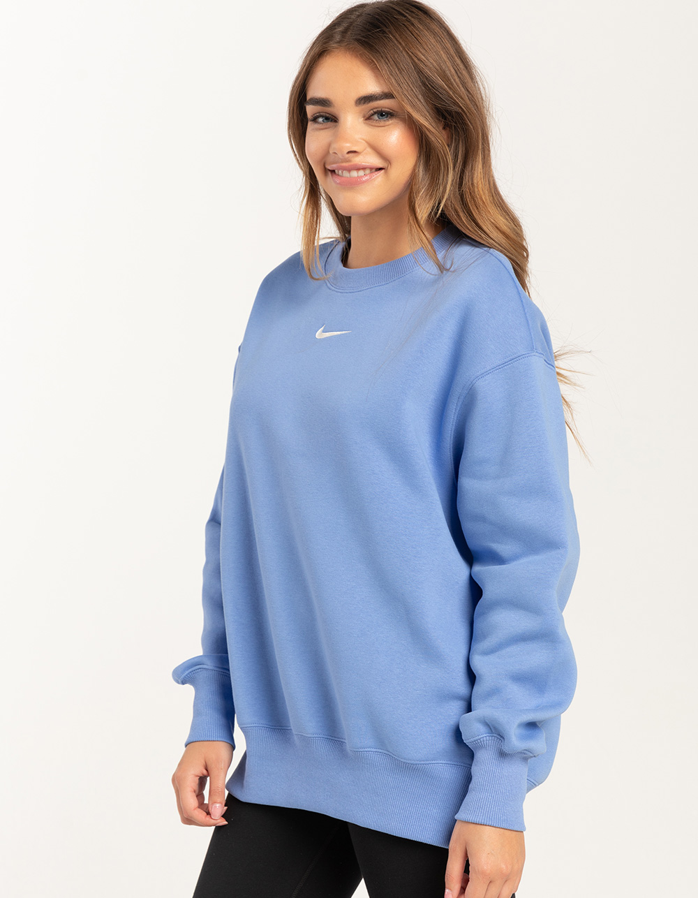 Hoodie in Dusty Blue with Futuristic Logo Embroidery in 2023