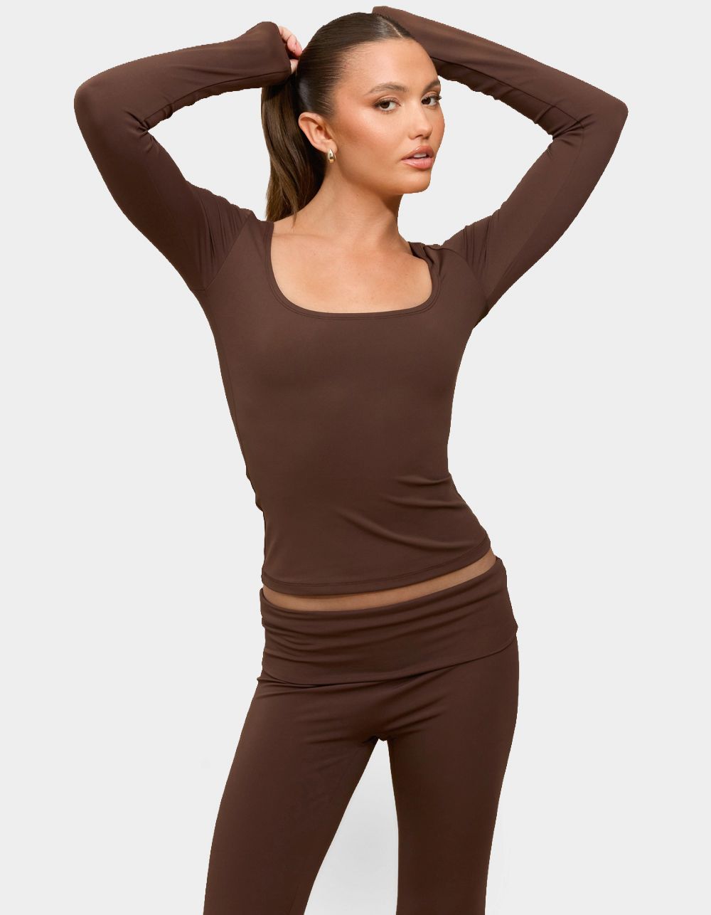 EDIKTED Hayden Square Neck Long Sleeve Top