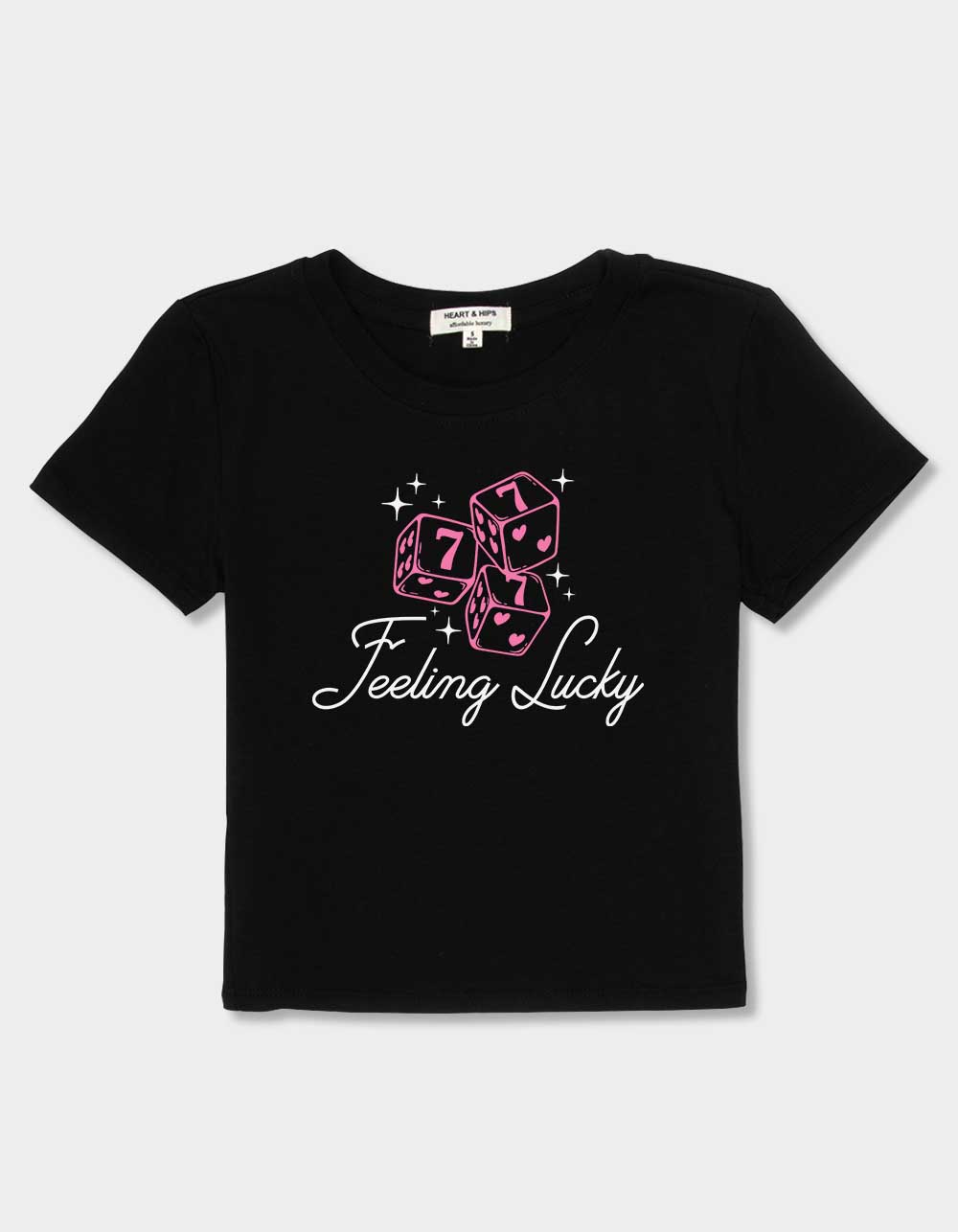 DICE 777 Feeling Lucky Womens Baby Tee - BLACK