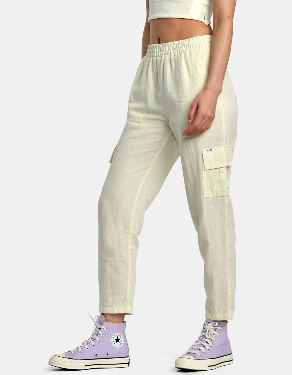 RVCA New Yume Womens Cargo Pants - PALE YELLOW