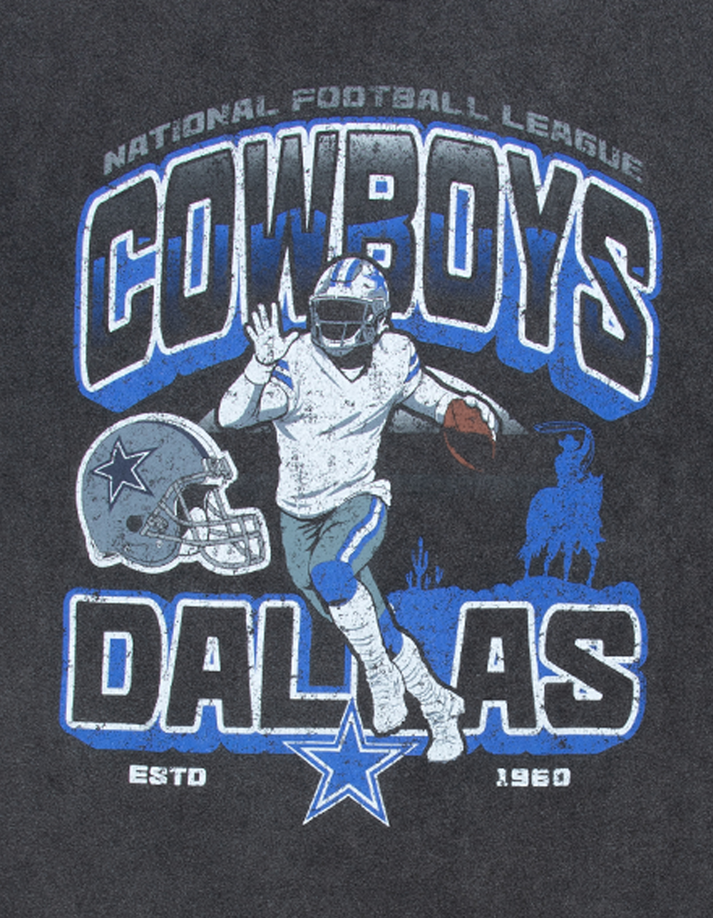 THE WILD COLLECTIVE Dallas Cowboys Player Mens Tee - WASHED BLACK