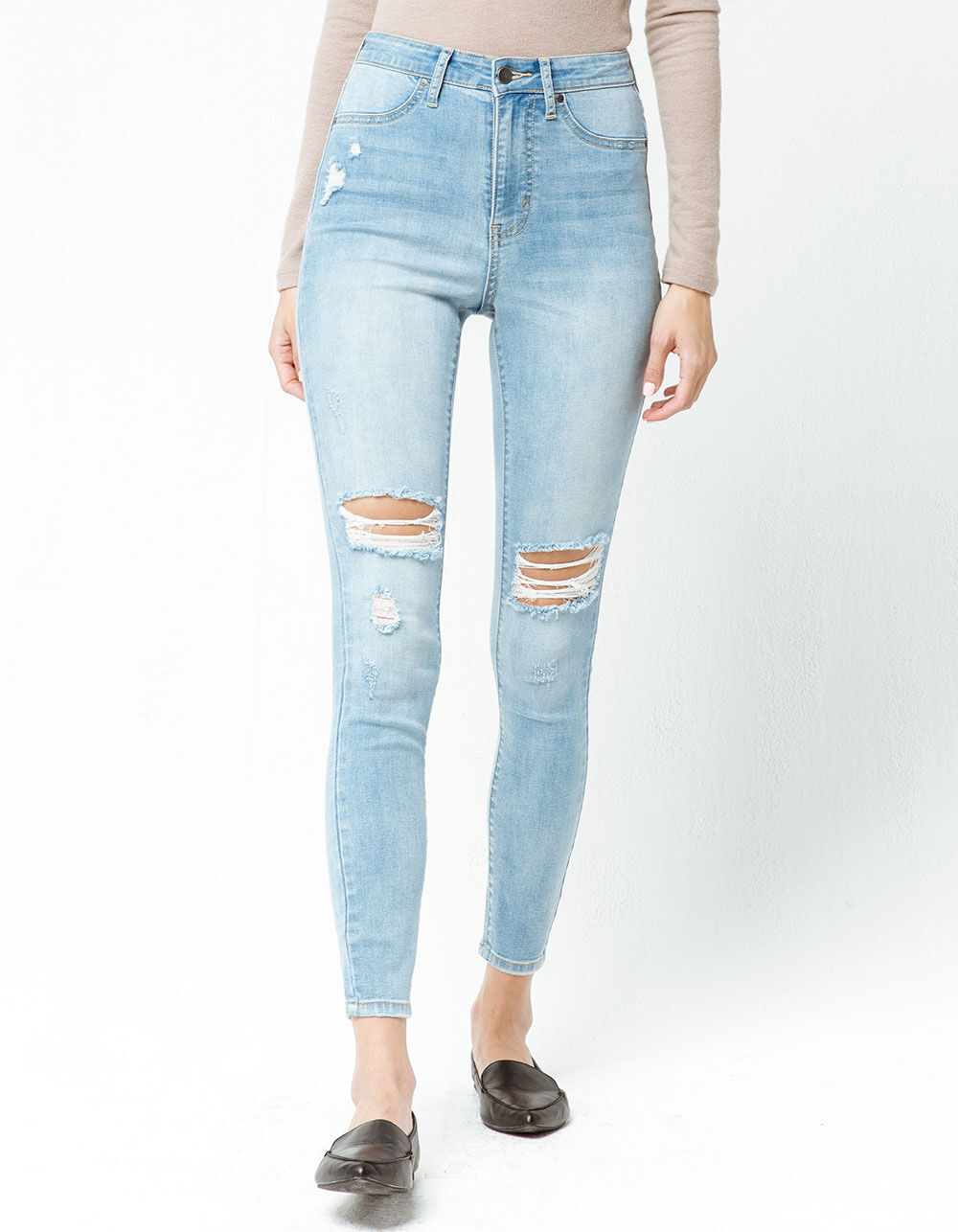 RSQ Super High Rise Light Wash Womens Ripped Jeggings - LIGHT WASH | Tillys