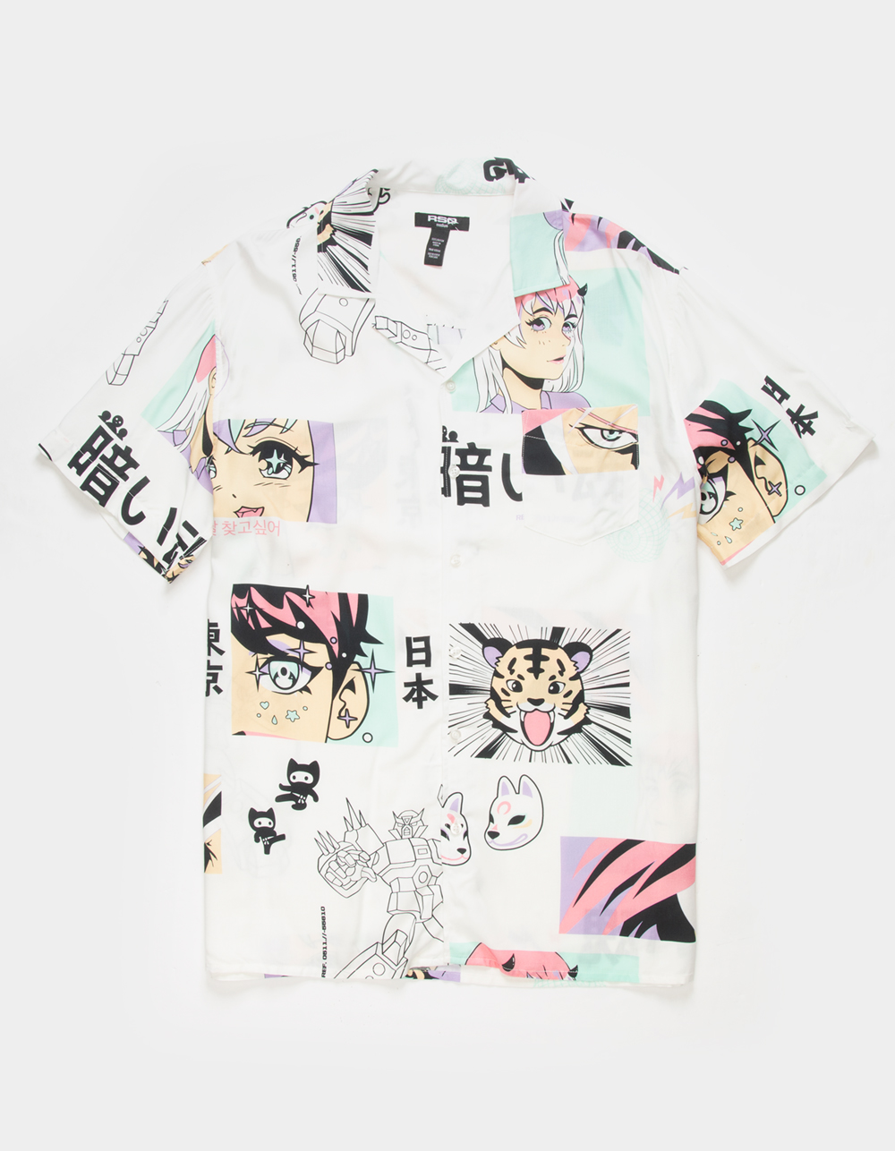 Samurai Button Up Shirt Mens Size Large multicolor Anime  eBay