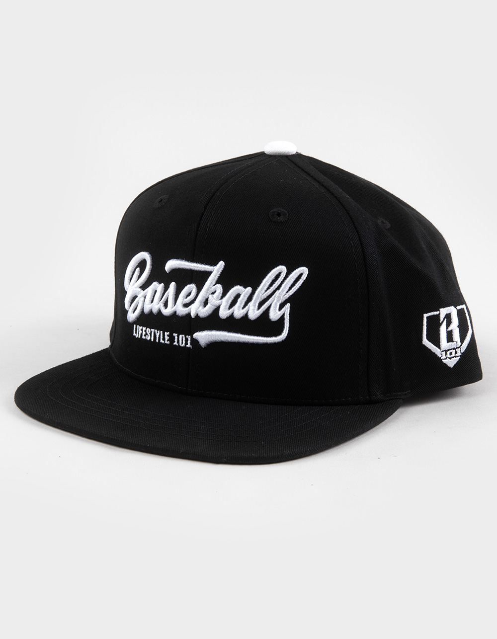 BASEBALL LIFESTYLE 101 Established Off Field Boys Snapback Hat - BLK/WHT