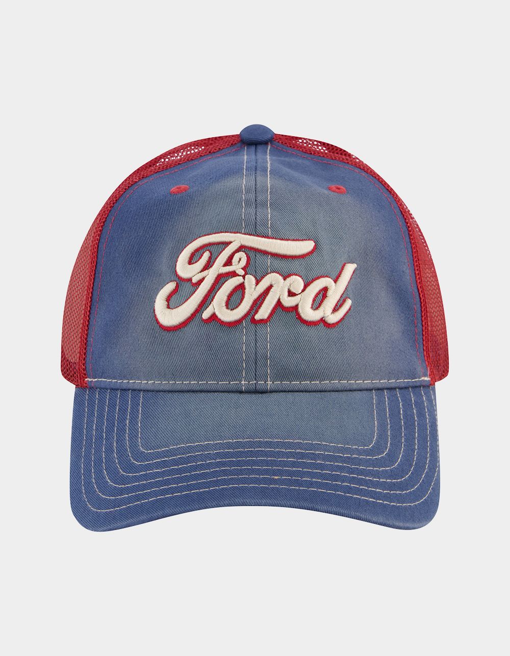 FORD Truck Logo Mesh Adjustable Snapback Baseball Cap - BLUE