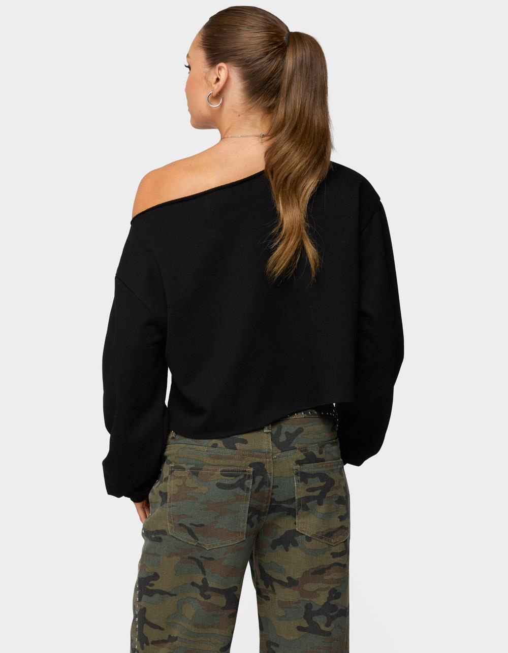 EDIKTED Aveline Off Shoulder Light Sweatshirt