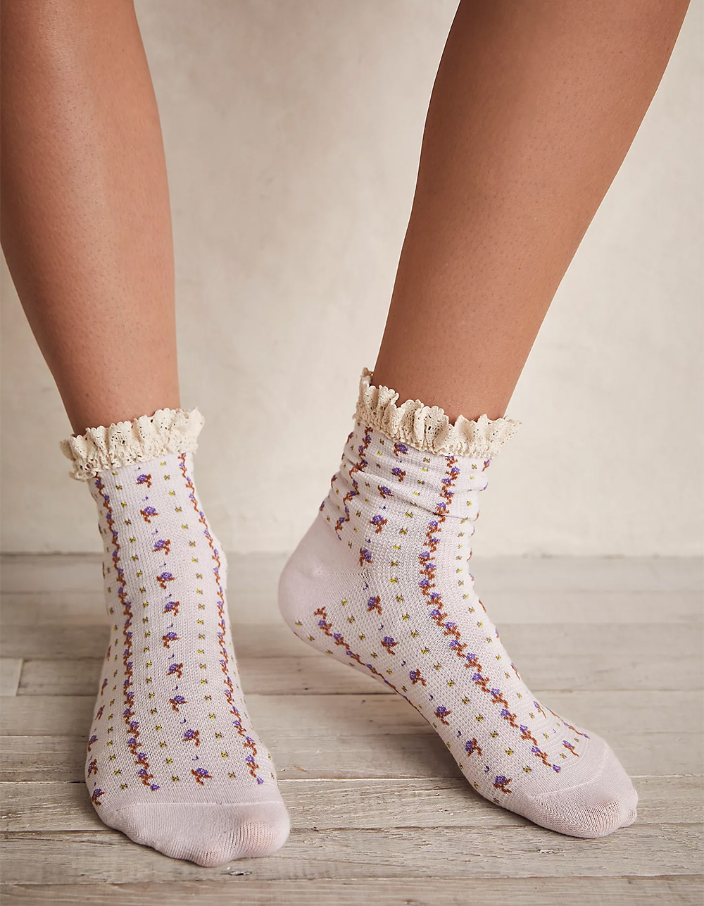FREE PEOPLE Ruffle Sock 3 Pack - IVORY