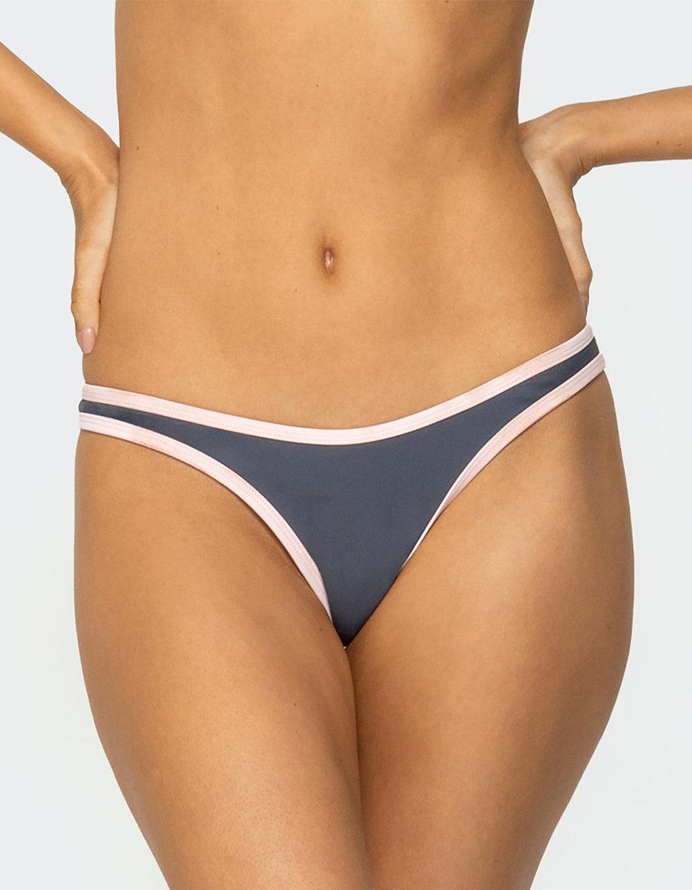 EDIKTED Dina Contrast Bikini Bottoms - GRAY
