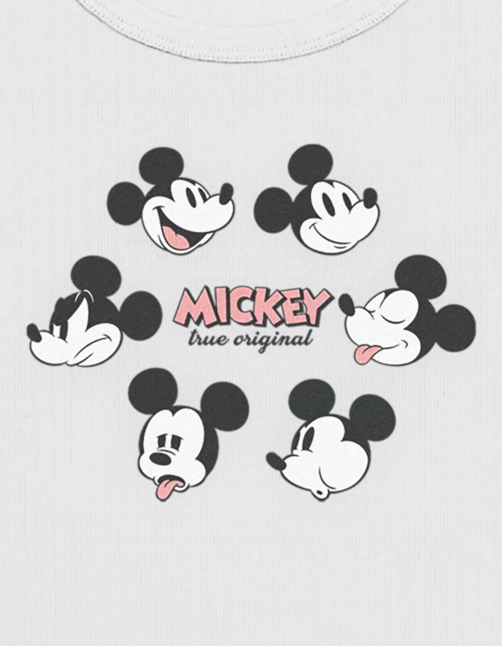 DISNEY Mickey's Faces Womens Baby Tee - CHARCOAL