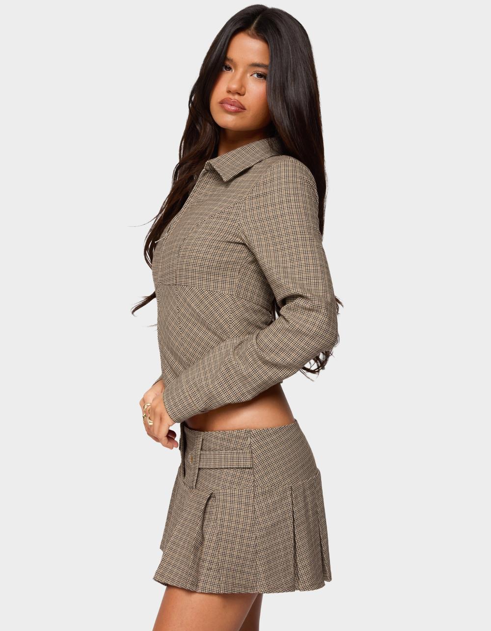 EDIKTED Lockette Plaid Jacket - BLACK