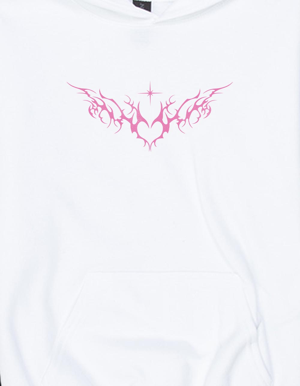 HEART Cyber Flames Unisex Kids Hoodie - WHITE